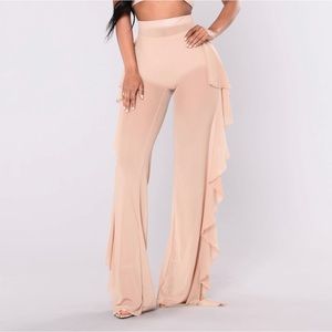 Nude sheer bikini coverup pants